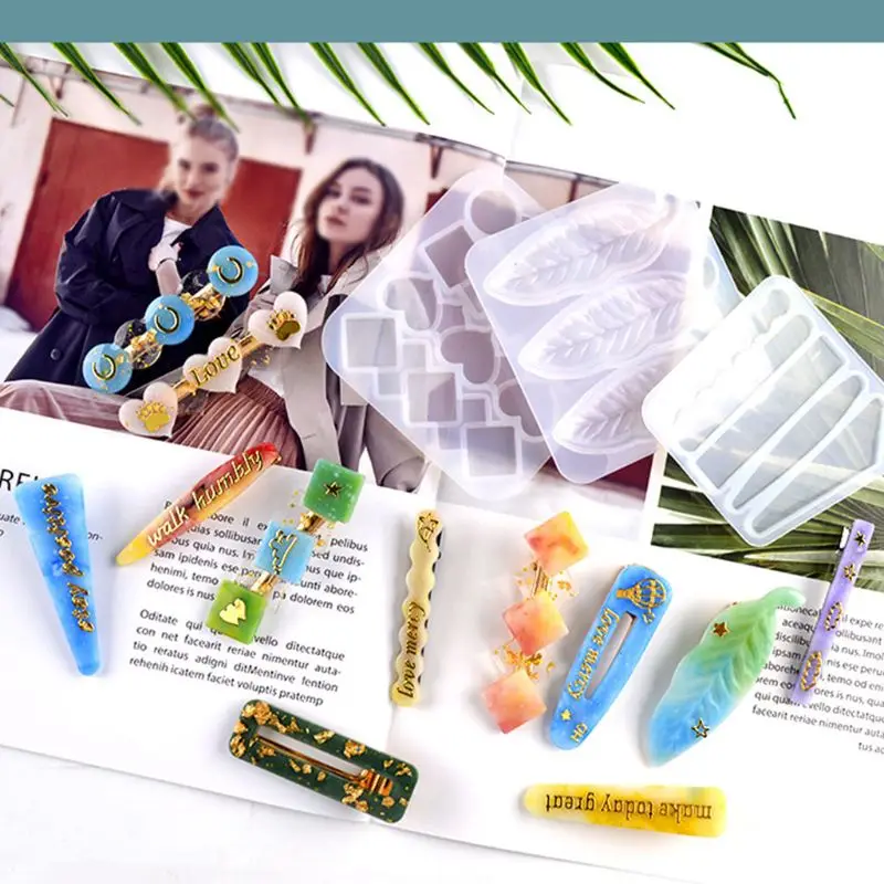 Заколка кристальная эпоксидная смола форма Набор заколка для волос литье