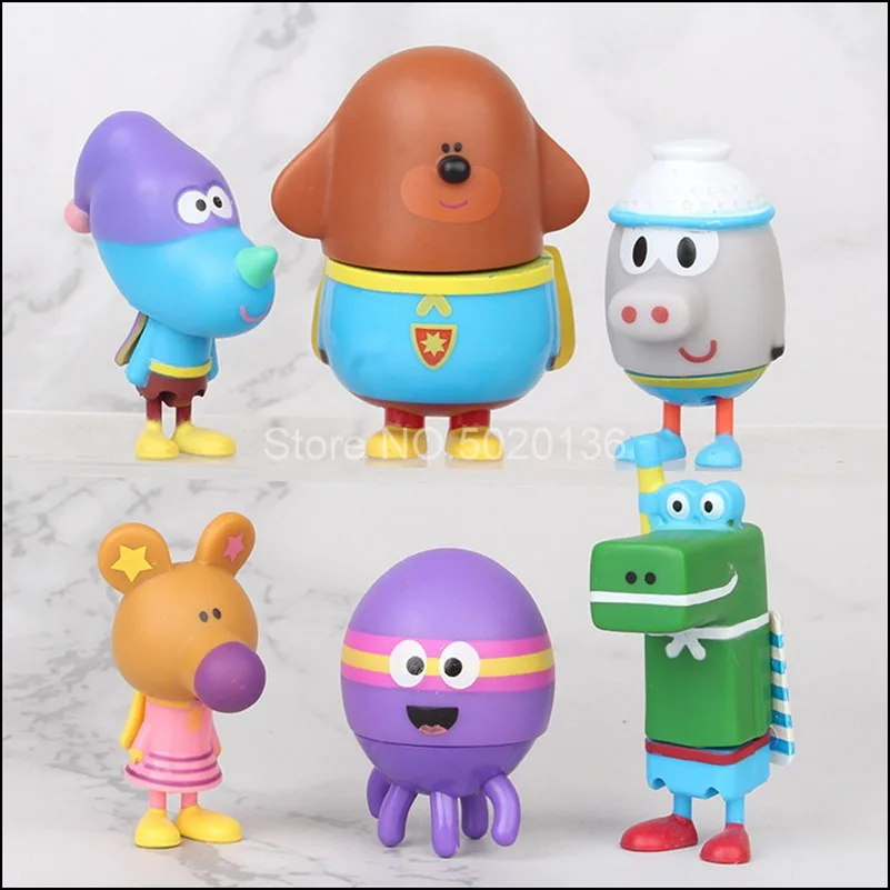 6 шт./лот модные фигурки Hello Duggee из ПВХ Бетти Норри Happy Roly Tag Мультяшные аниме модели
