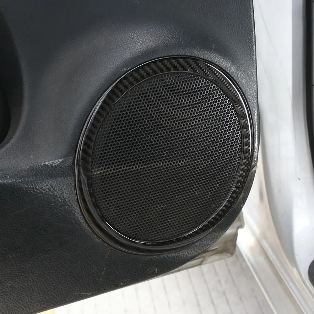 

For Toyota RAV4 2006-2012 Car styling Real Carbon Fiber 3D Sticker Door Speaker Ring Trim Sticker Car Accessories