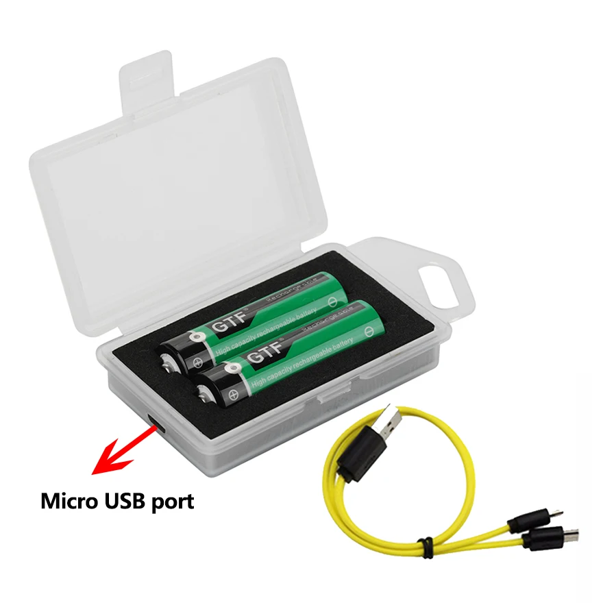 Аккумулятор AA 1900 мА · ч, 1,5 в, литий-полимерный USB Аккумулятор для Светодиодный фонарь, бритвы игрушка-фонарик