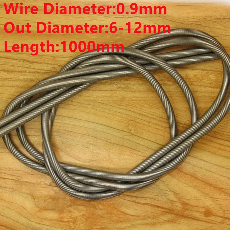 

2PCS,1 Meter Long Flexible Tension Spring Metal Extension Coil Spring,0.9mm Wire Diameter*6/7/8/9/10/11/12mm Out Diameter*1000mm
