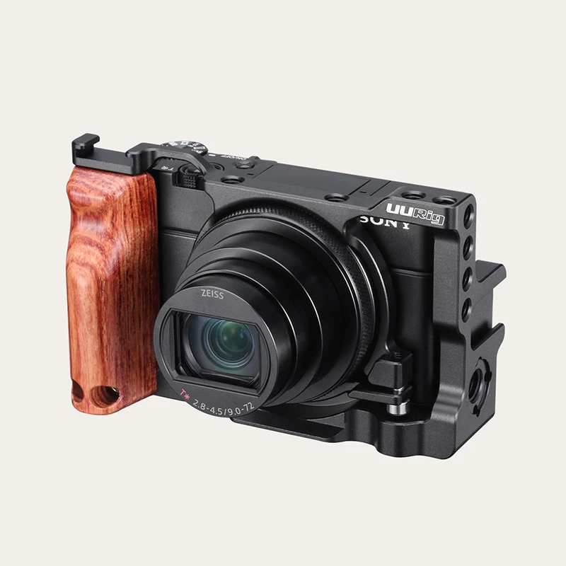 UURig Vlog камера клетка для sony RX100 VI/VII M6/M7 чехол с деревянной ручкой рукоятка двойной Холодный башмак Крепление камеры аксессуары для студии