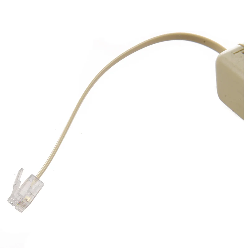 

RJ11 6P4C to 6P4C 4 Way Telephone Line Modular Splitter Adapter Beige
