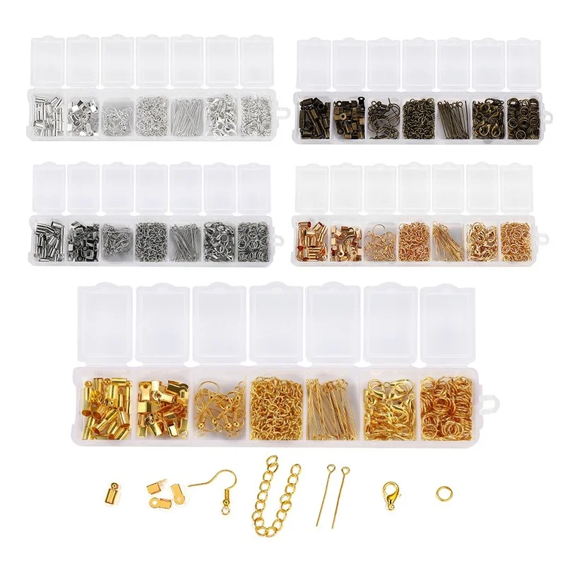 

1 Set of Split Ring Connector Lobster Button Eye Needle Extension Chain Earring Buckle Fama Hat Jewelry Making DIY Accessories