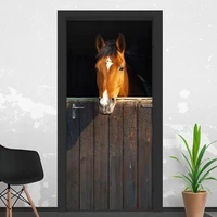 door sticker tools self adhesive renew 3d animal horse home decoration print arts mural wardrobe renovation decal picture