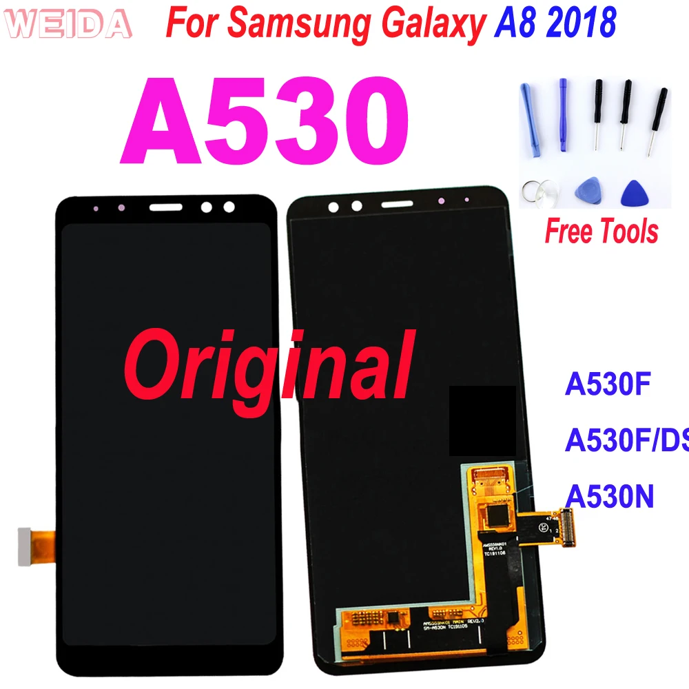 Оригинальный дисплей для Samsung Galaxy A8 2018 A530 A530F A530F/DS A530N ЖК-дисплей сенсорный экран