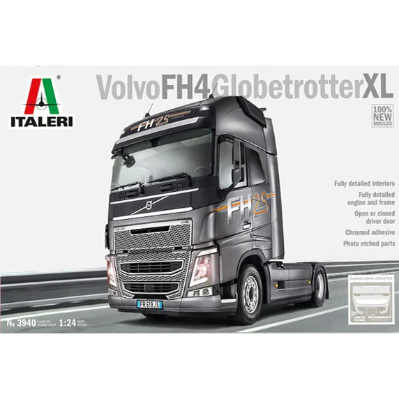 

1/24 ITALERI Plastic Assembled Car Model Toy Volvo FH16/ VN780 Globe Traveler Tractor #3940/3892