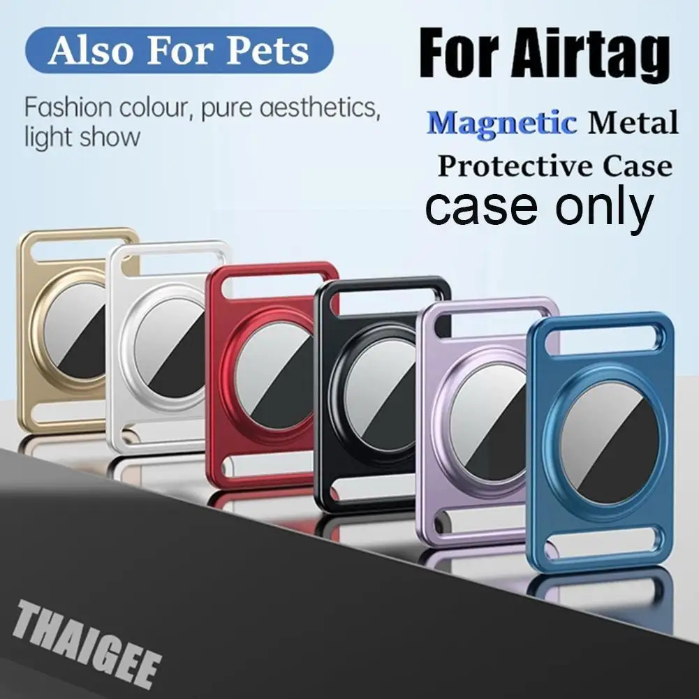 

Magnetic Metal For Airtags Loor Llaveros For Airtag Keychain Pet Cover Llavero Holder Dog Loop Collar C7c6