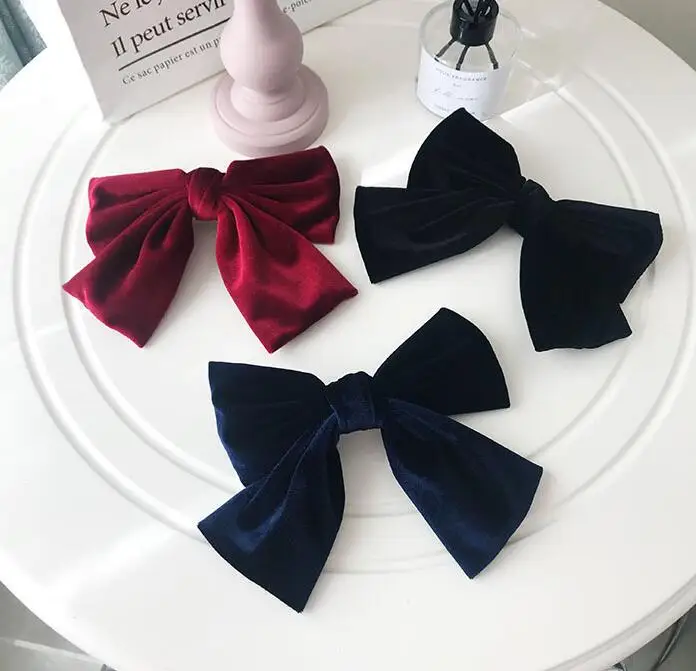 Korean velvet big bow hair clip fashionable girl spring women accessories | Hair Clip