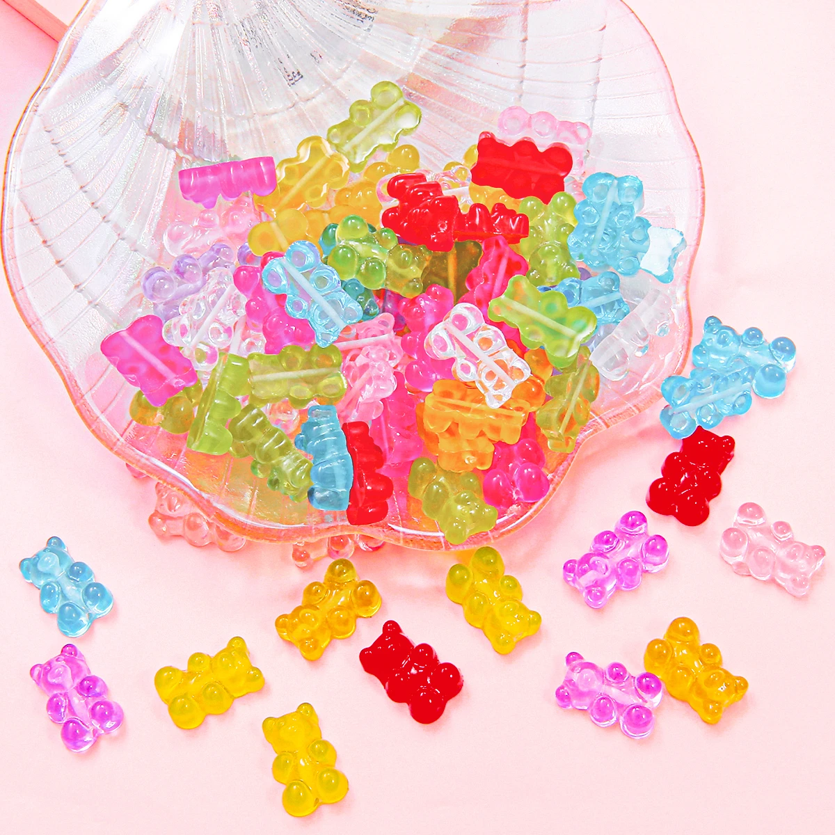 

10Pcs Cute Bear Flat Back Planar Resin Color DIY Crafts Supplies Decor Arts Material Kids Hair Accessories Jewelry Findings