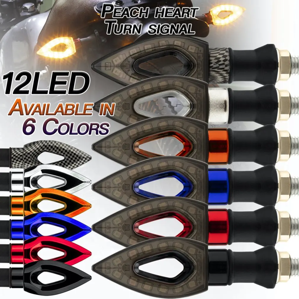 

1 Pair Motorcycle Turn Signal Indicator Light Universal 12V Motorbike Flasher LED Amber Tail Light Flashing Turn Signals