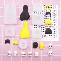 ultra light clay doll face small face face full face mold short hair mold clay silicone face bangs mold clay tool pottery tools