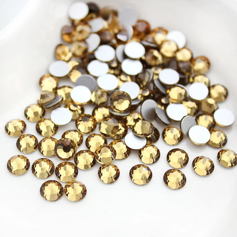 Стразы с Ил топазом Swarovsky без горячей фиксации украшения для ногтевого дизайна