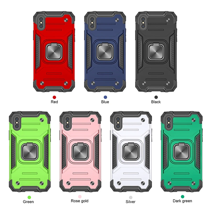 Heavy Duty Car Magnet Shockproof Armor Case For iPhone 12 13 mini 11 Pro 6s 6 7 8 Plus X Xr Xs Max Cover 360 Ring Stand Holder | Мобильные