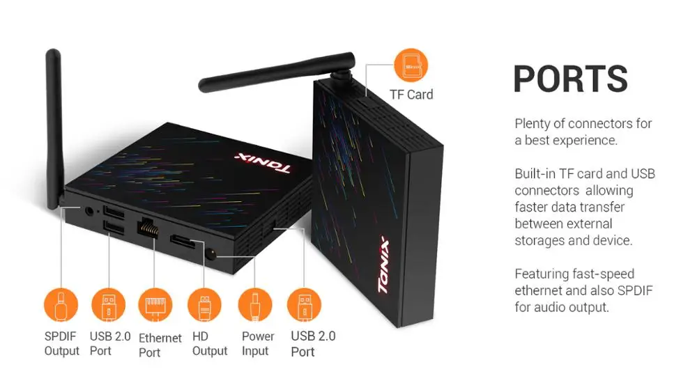 ТВ приставка Tanix H3 для Smart TV Android 9 0 LPDDR4 4 Гб 32 ГБ/64 ПЗУ четырехъядерный 64 бит ARM corteca53