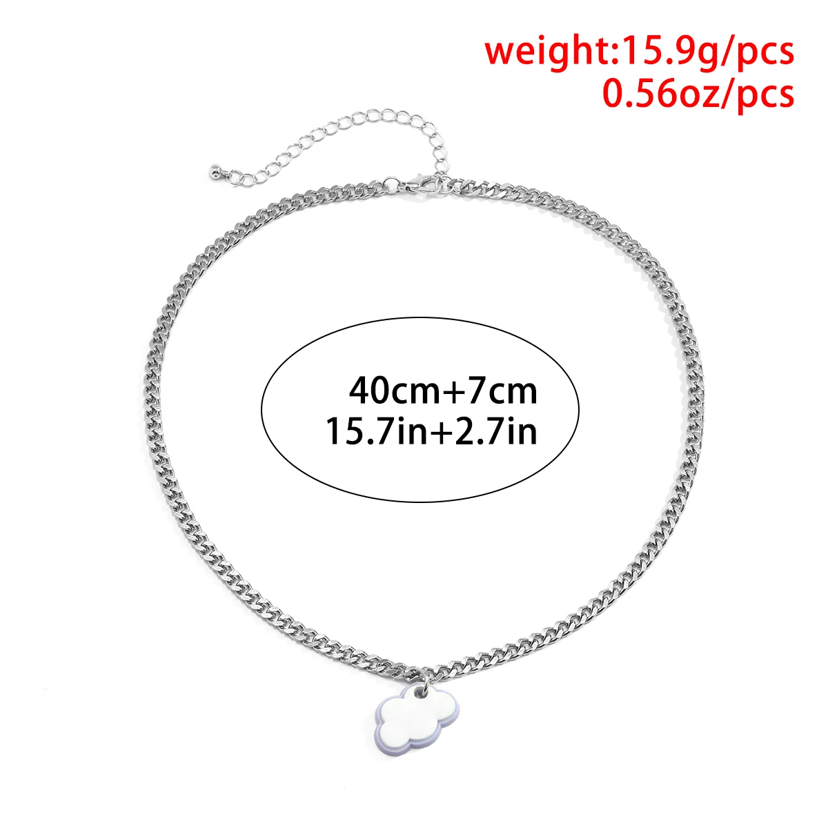 

New Cute Cloud Pendant Necklace Silver Color Fashion Women Men Necklace Gift For Friend Punk Link Chain Neck Jewelry Wholesale