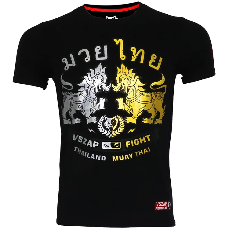VSZAP Золото Серебро Kirin бокс ММА Футболка Тренажерный зал боевые искусства Фитнес