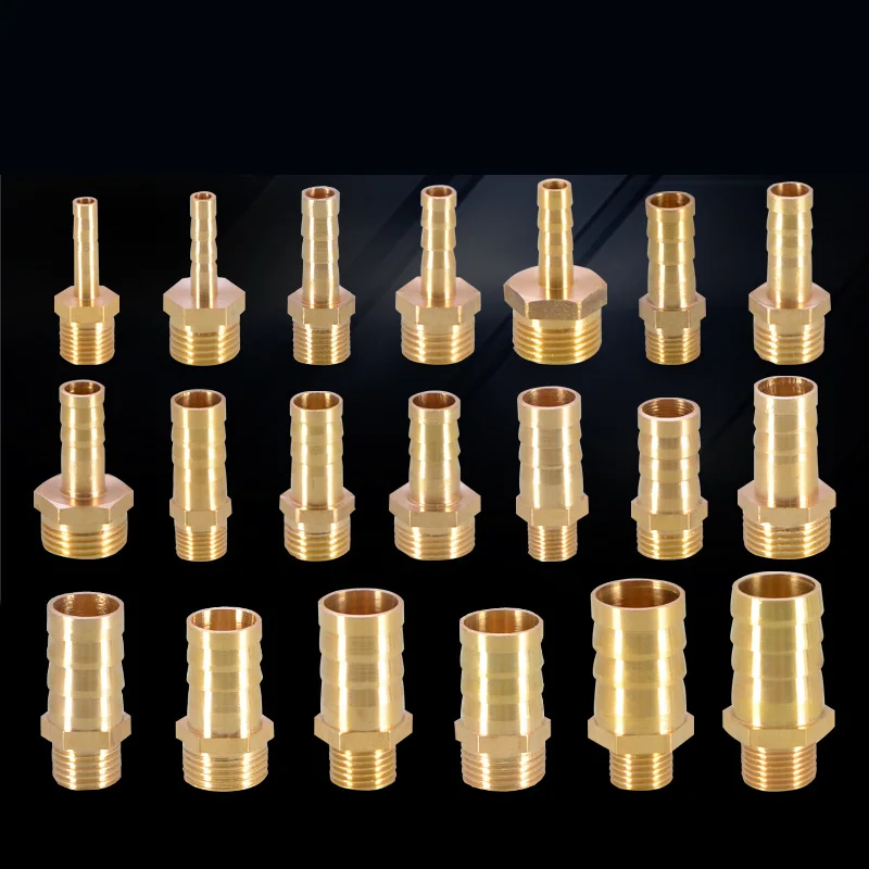 

1Pcs Brass Pipe Fitting 4mm-50mm Hose Barb Tail 1/8" 1/4" 3/8" 1/2" 3/4" 1" to 2" BSP Male Connector Joint Coupler Adapter