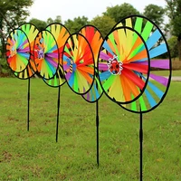 double layers lawn pinwheels wind spinners garden party pinwheel wind spinners stake for patio lawn garden holiday decoration