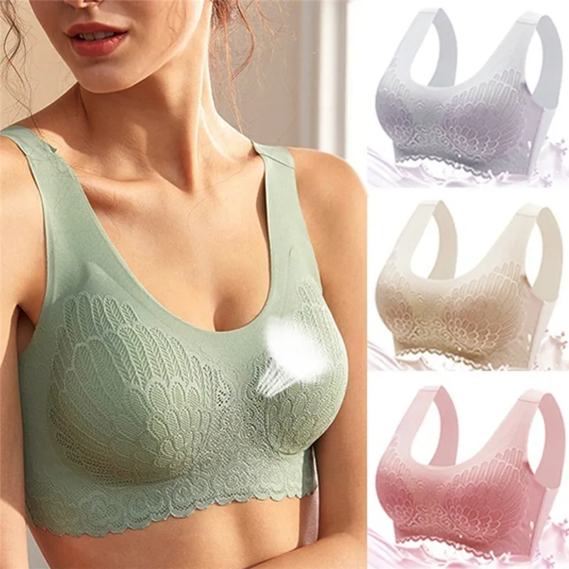 

5D Latex Wireless Contour Breathable Underwear Sport Yoga Running Bra M-2XL Outdoor Activities Sports Fitness Bras