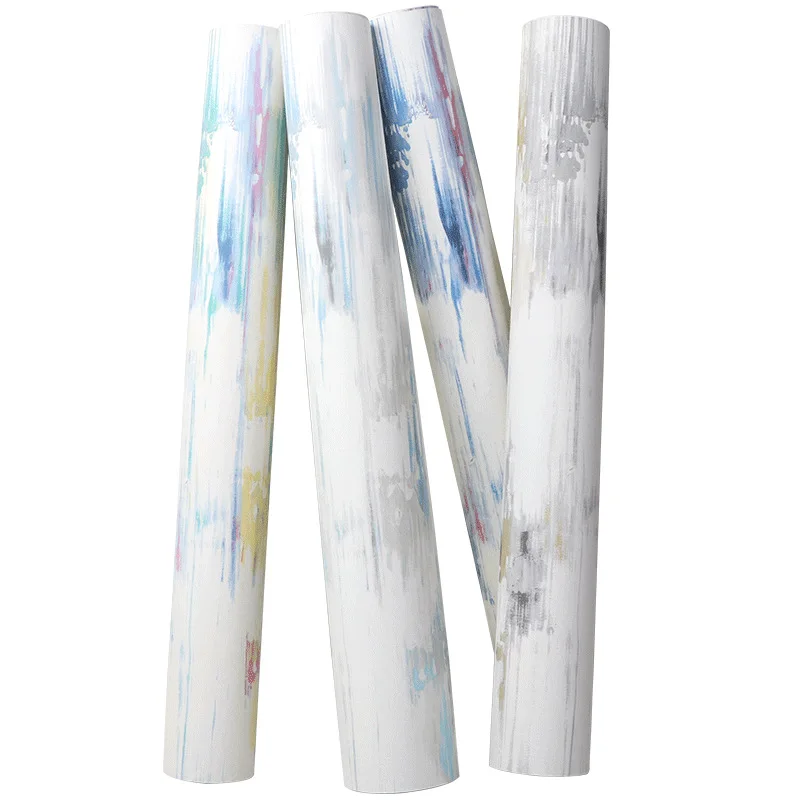 

Modern minimalist abstract color wallpaper Bedside TV background hotel room personality water powder PVC waterproof wallpaper.