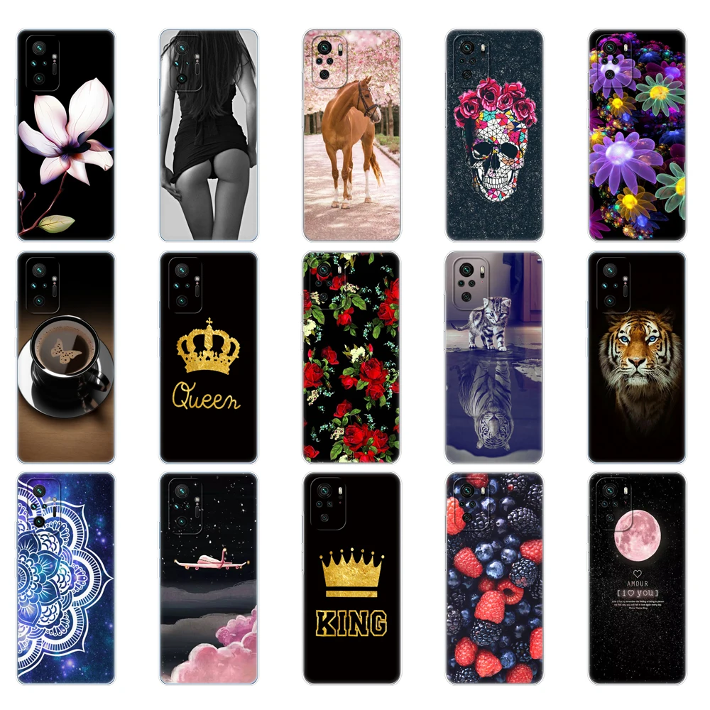 For Xiaomi Redmi Note 10 10S Case 4G 5G Silicon Soft Tpu Back On Redmi Note 10 Pro Global Phone Cover Note10 S Bumper Etui Funda