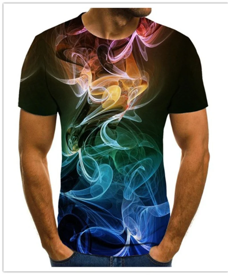 

Ink style men's T-shirt 3D creative cloud graphic T-shirt summer casual tops fashion round neck shirt plus size streetwear