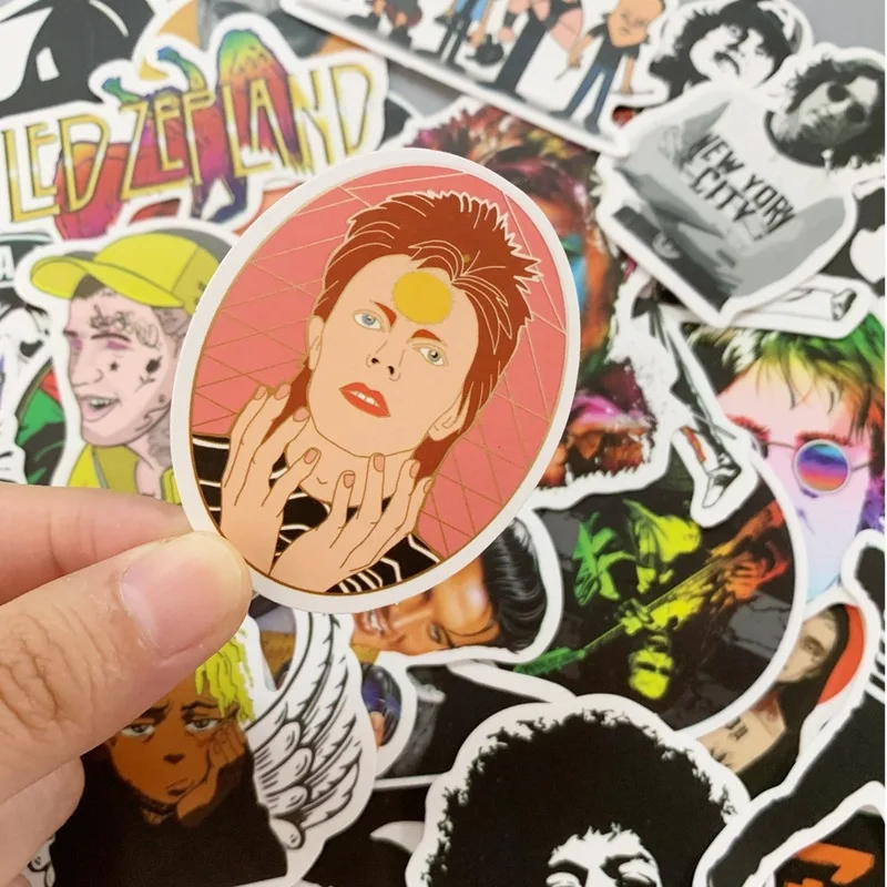 50pcs Rock and Roll Hip Hop Punk Music Band Stickers for Mobile Phone Laptop Guitar Luggage Case Skateboard Bike Car Stickers