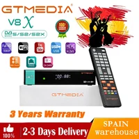 gtmedia v8x satellite tv receiver digital video tv decoder dvb ss2s2x nova upgrade version h 265 built in wifi spain warehouse