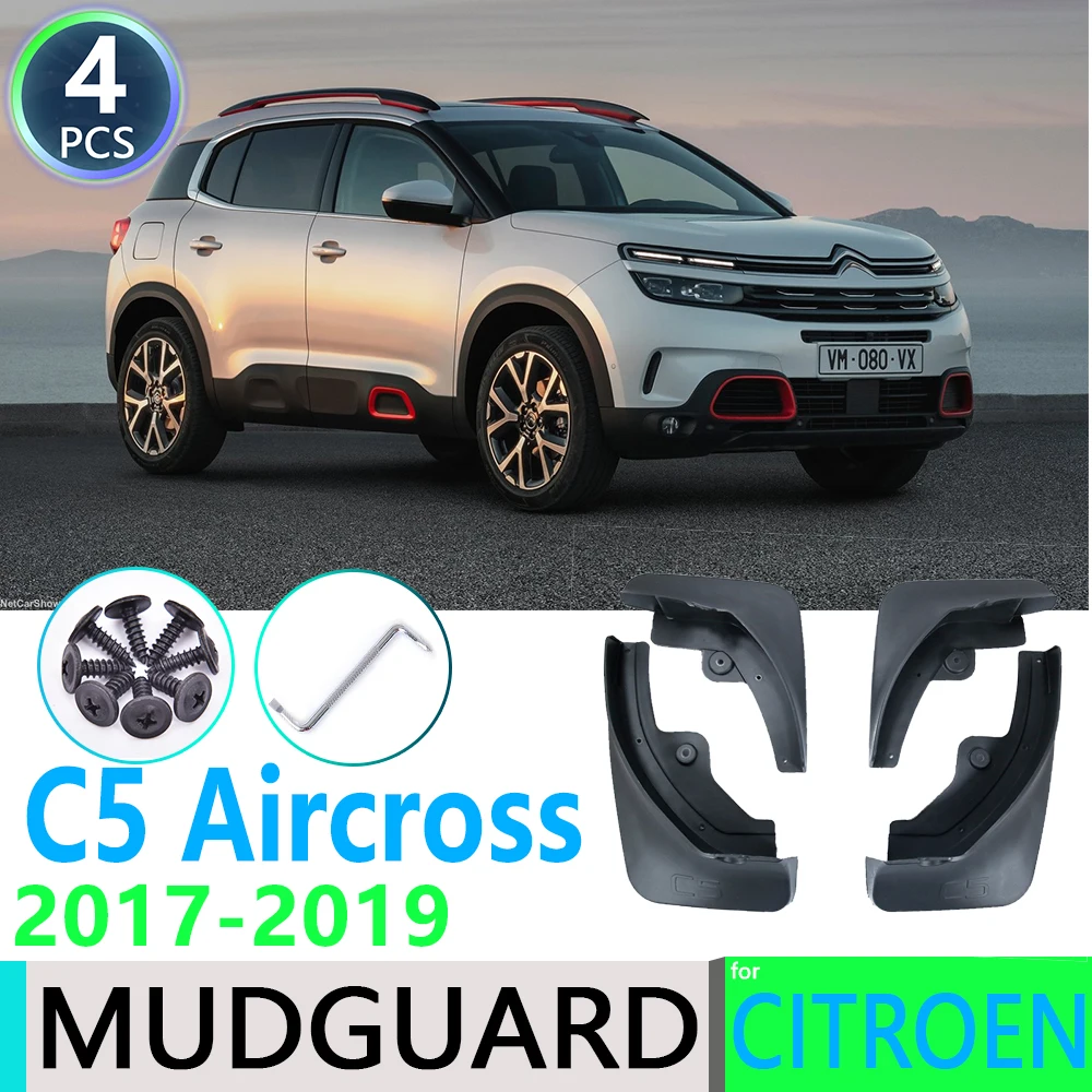 for Citroen C5 Aircross 2017 2018 2019 4PCS Front Rear Car Fender Mudguard Mud Flaps Guard Splash Flap Mudguards Car Accessories
