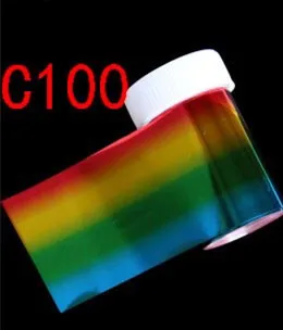 C100 233 Тип 4*100 см голографические наклейки из фольги для переноса ногтей слайдер Радужная зимняя наклейка s для маникюра Nailart украшения(2 - Color: C100