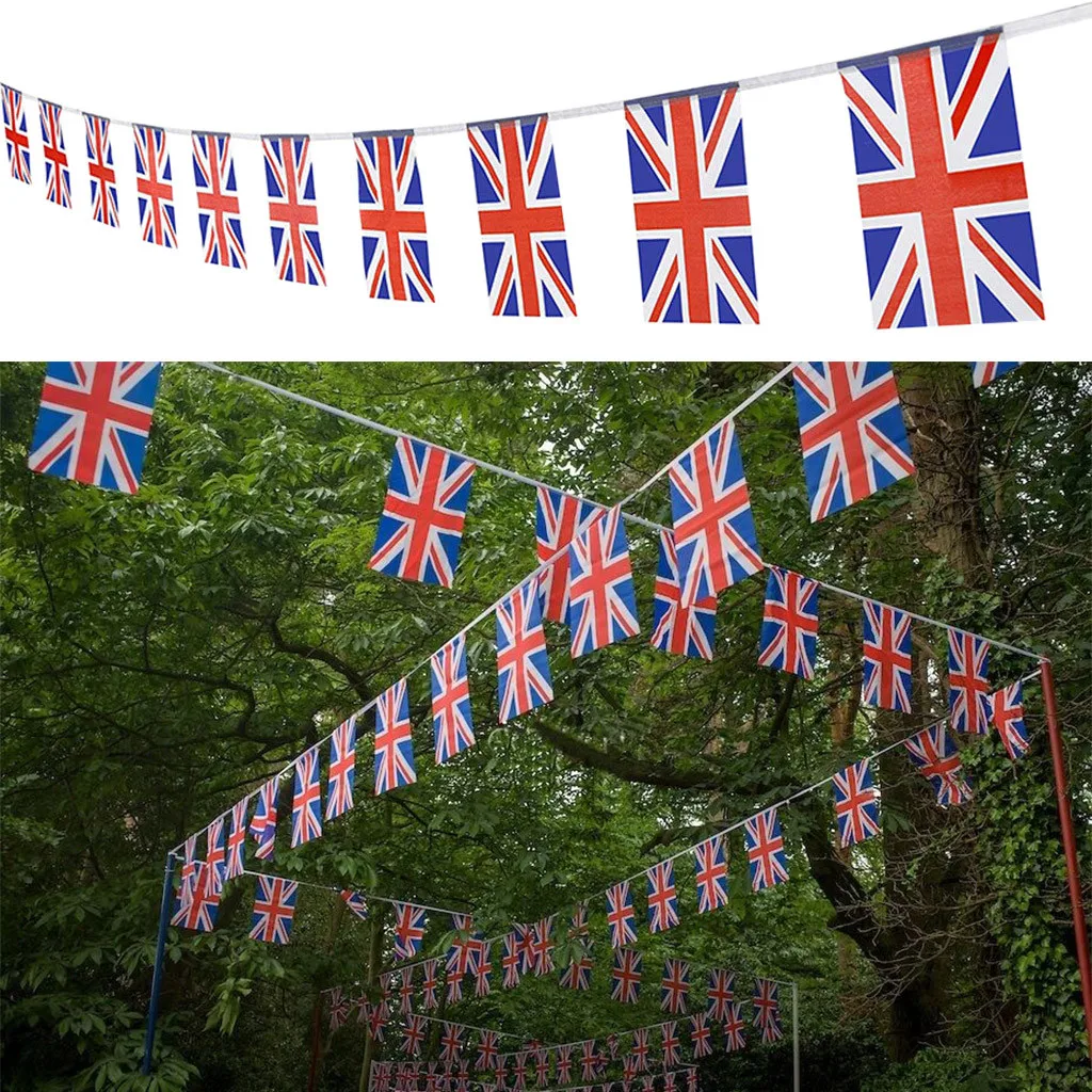 

British -Union Jack Flag PVC Bunting Banner -Royal Decoration Party Outdoor 16ft for home family use products #C
