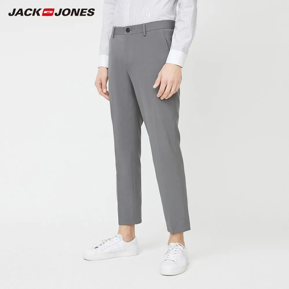 Мужские облегающие Стрейчевые хлопковые укороченные брюки JackJones базовая 220114541 |
