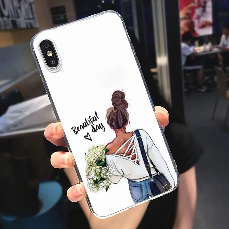 

fashion hig heels girl pattern coque Phone Case Transparent soft For iphone 5 5s 5c se 6 6s 7 8 11 12 plus mini x xs xr pro max