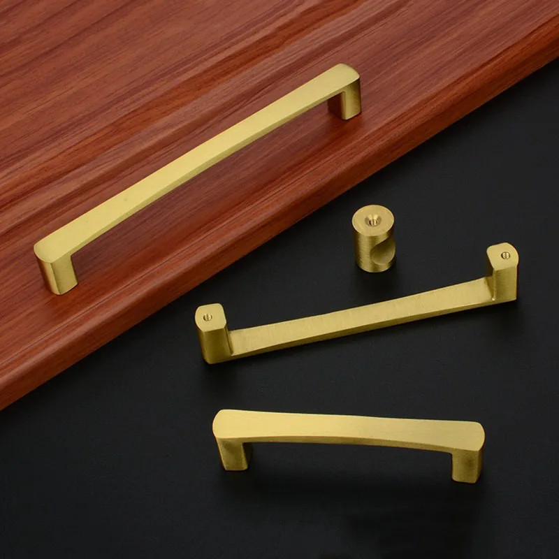 Ручки для кухонных шкафов 6 шт./лот золотые латунные ручки дверей ящиков/комодов