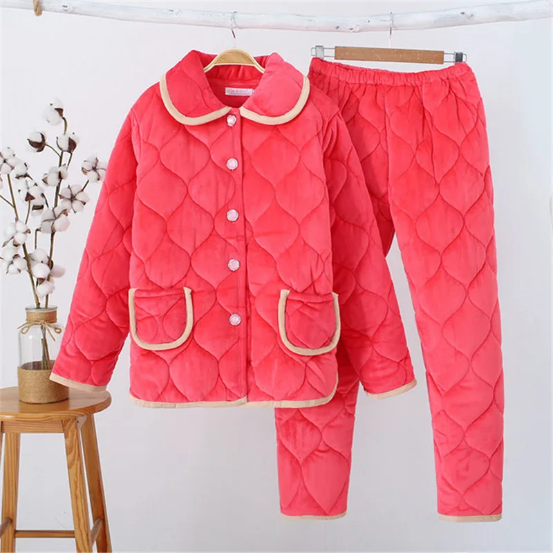 Женская Теплая Флисовая Пижама зимний комплект из утепленного топа и брюк