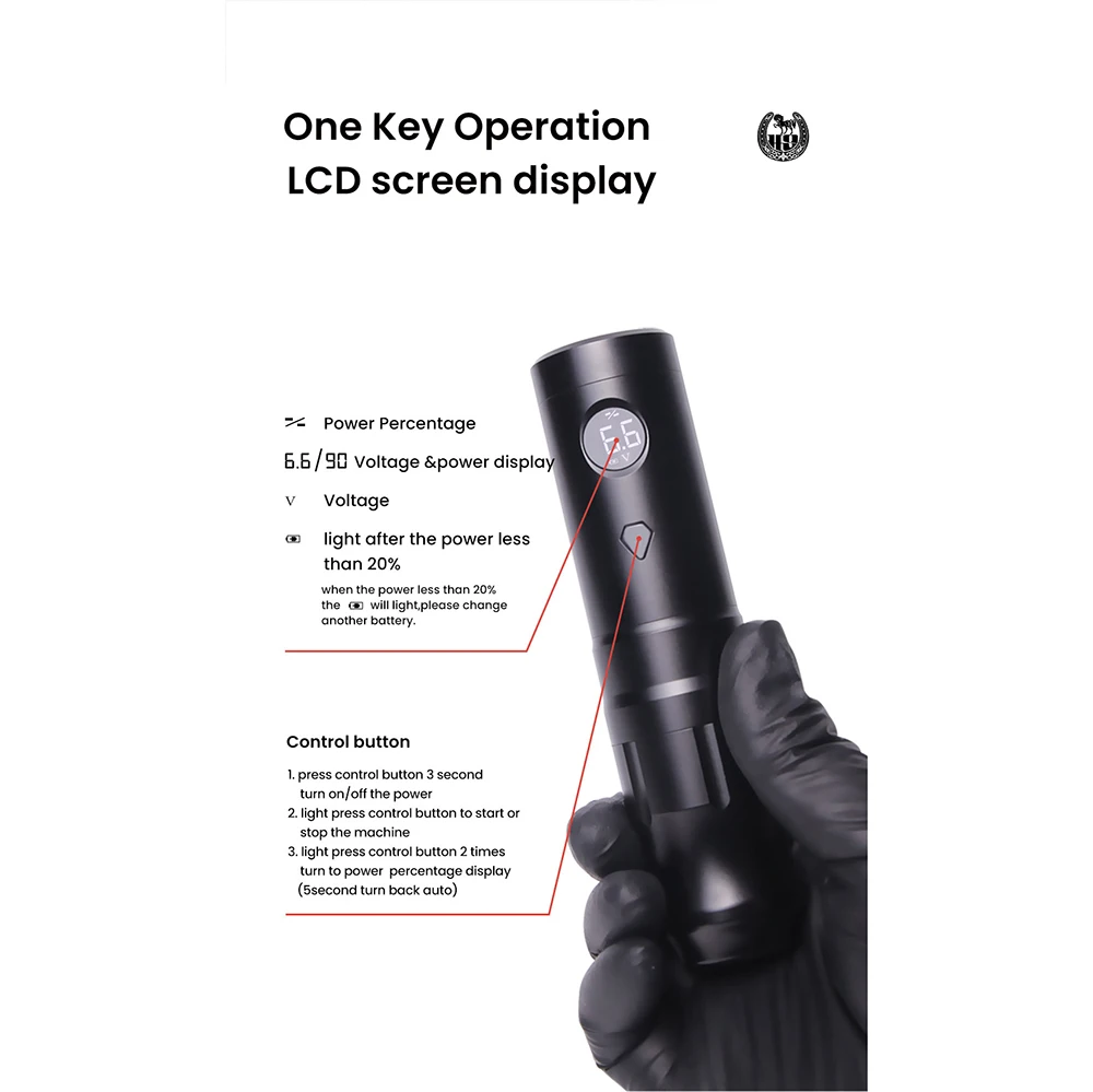 Wireless Tattoo Pen Machine Powerful Coreless DC Motor Fast Charging 1200 mAh Lithium Battery for Artist Body