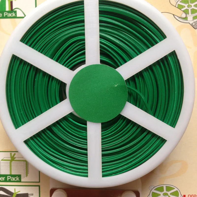 

50M Plant Cable Tie Cutter With Strong Green Coated Wire, Plastic Cable Tie, Flower And Tree Tie, Wire Tie, 50M Per Roll