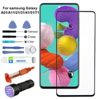 replacement outer front glass lens screen uv glue kit for samsung galaxy a01 a11 a21 a31 a41 a51 a71