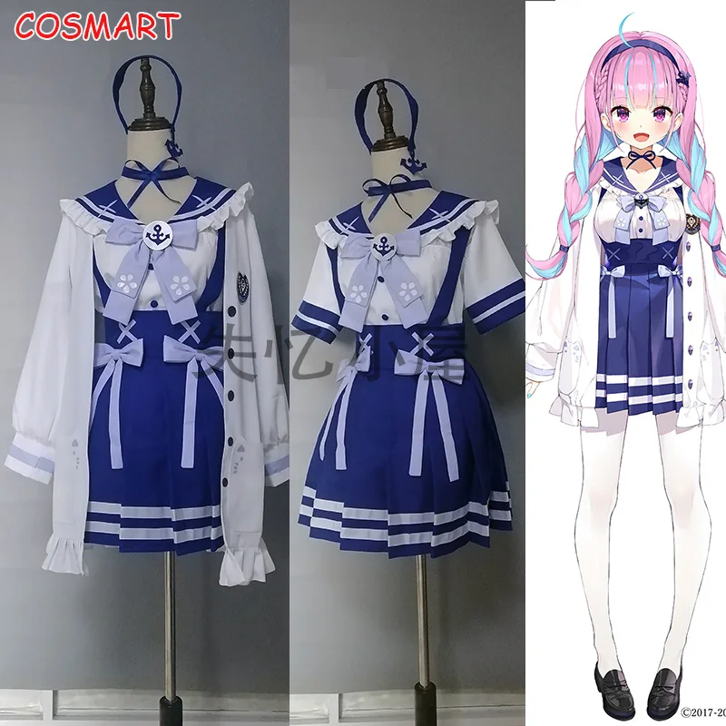 

VTuber Hololive Minato Aqua SJ Lovely Dress Uniform Cosplay Costume Halloween Party Outfit For Women Girls 2020 NEW