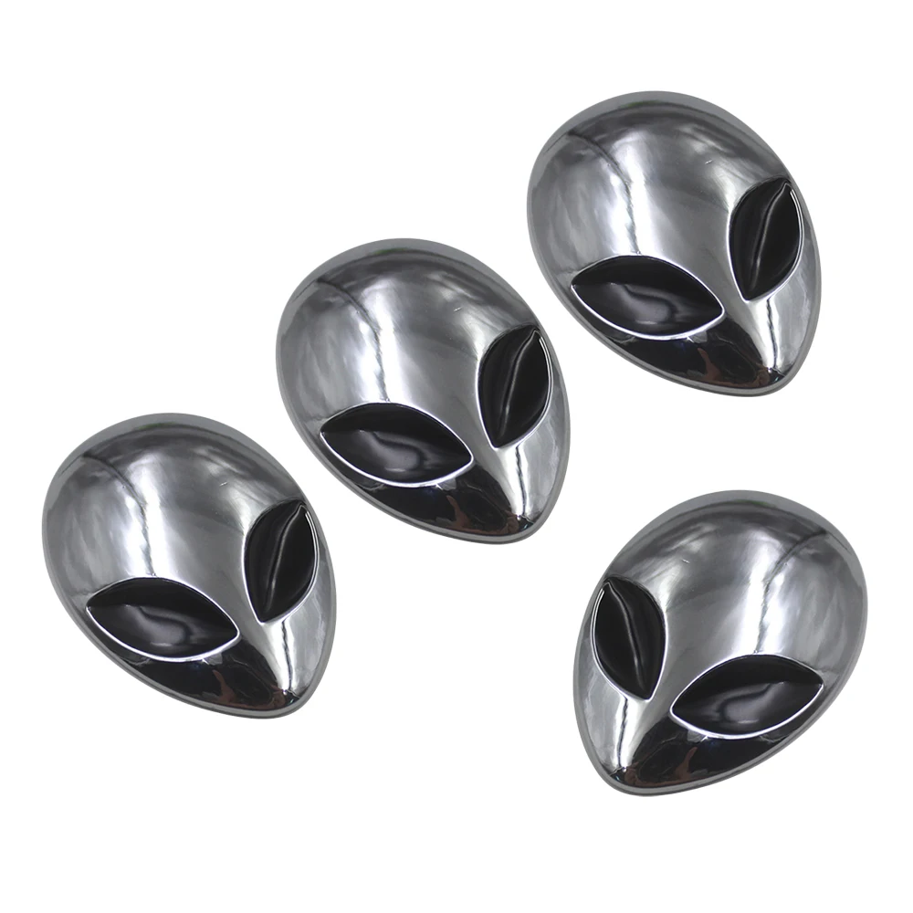 Набор из 4 3D металлических наклеек с эмблемой инопланетянина|Наклейки и стикеры| |