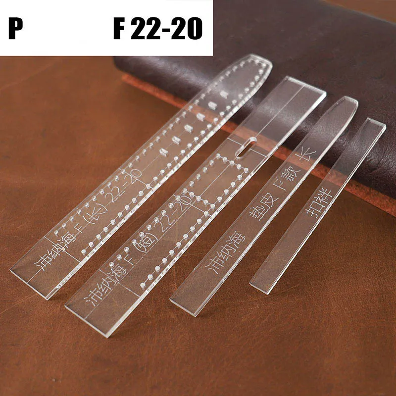 STRAP-P-F22-20-1SET Прозрачный акриловый ремешок для часов, трафарет, шаблон, сделай сам, кожаный инструмент для рукоделия, товары для дома, принадлежности для наручных часов, форма для мужчин - Цвет: STRAP-P-F22-20-1SET