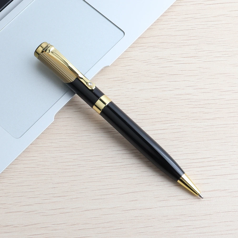 

1 шт. шариковая ручка Нержавеющая сталь стержень вращающиеся металлические Канцтовары, шариковая ручка 0,7 мм синего цвета с черными чернилами офисные и школьные принадлежности ручка для подарка