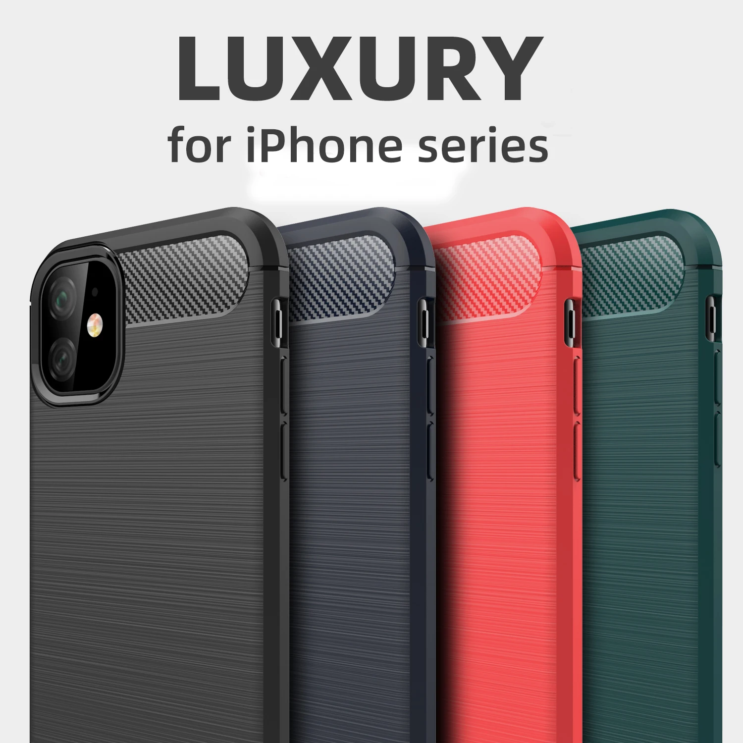 Роскошный чехол для телефона из углеродного волокна iPhone 12 11 Pro 10 XS Max X XR тонкий