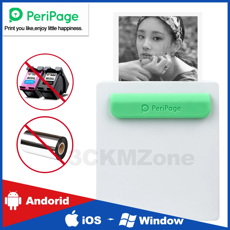 Мини Портативный Bluetooth принтер для фотобумаги A6 PeriPage карманная термопечать USB
