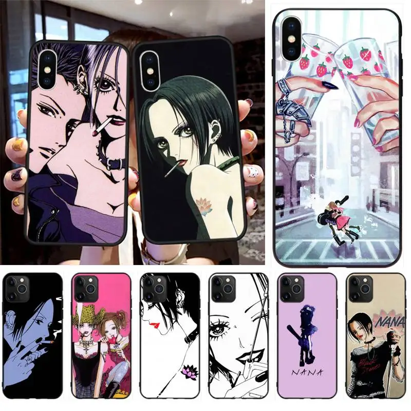 HPCHCJHM NaNa osaki Чехол черный мягкий чехол для телефона iPhone 11 pro XS MAX 8 7 6 6S Plus X 5S SE 2020 XR