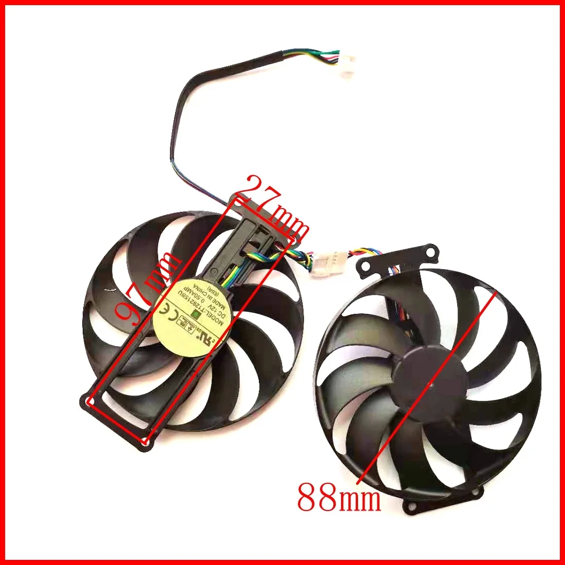 Вентилятор охлаждения графической карты T129215BU SUPER FDC10H12S9-C RTX 2070 GTX1660 Ti для 1660Ti ASUS GTX