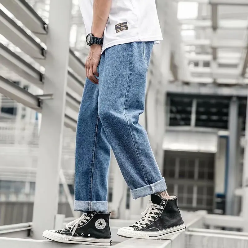 Wide Leg Mens Jeans Streetwear 