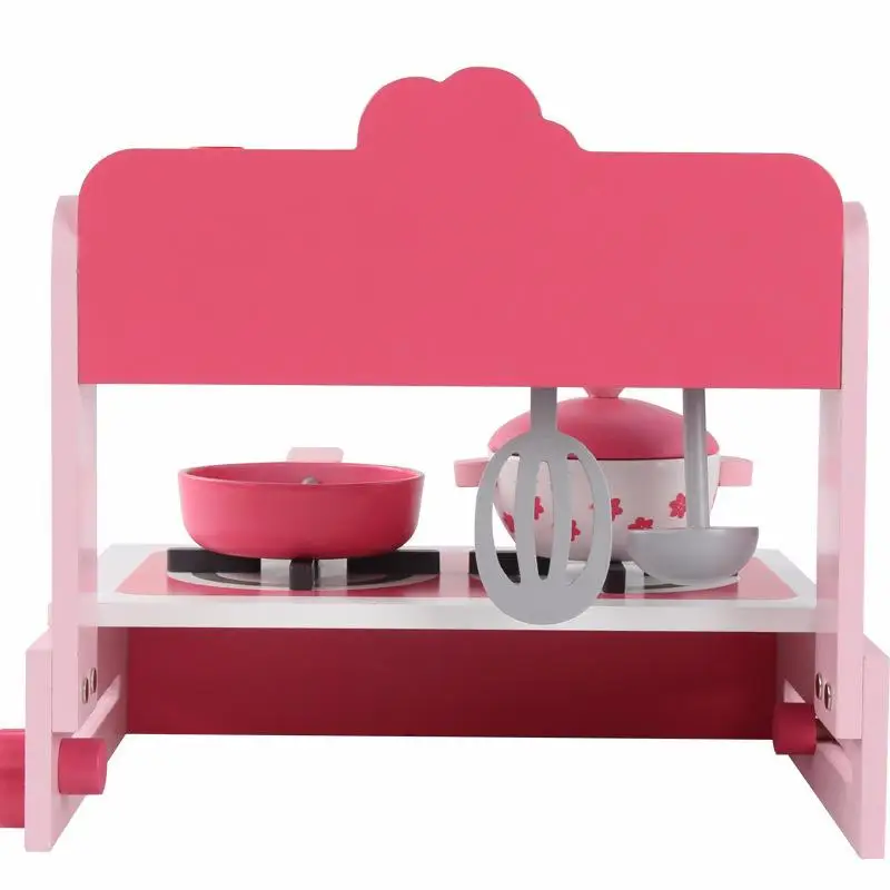 Новые продукты деревянная розовая кухонная газовая плита игрушки для девочек и