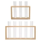 Прозрачная стеклянная ваза, деревянная рамка, железная искусство, украшения для стола, Стеклянная и деревянная ваза, плантатор для террариума, настольный стол